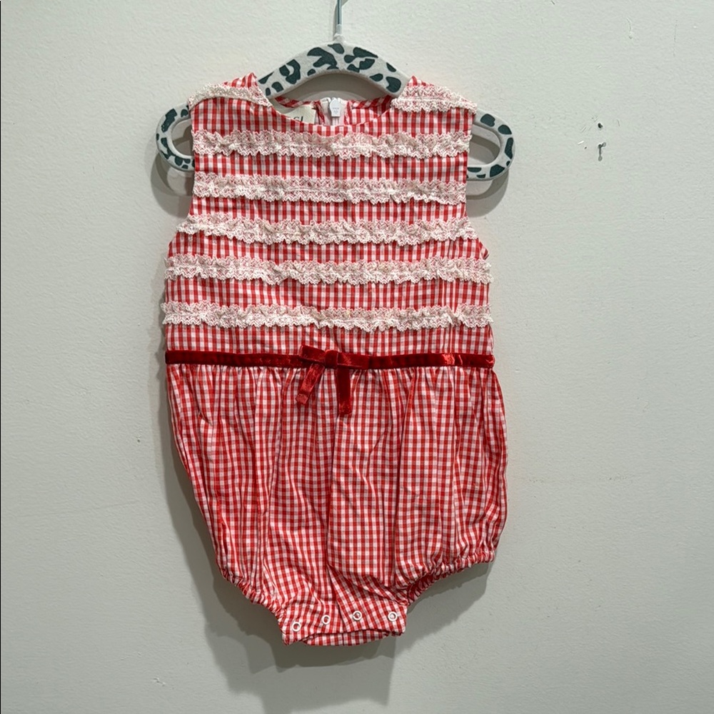 Gucci Red and White Kids One Piece Bodysuit